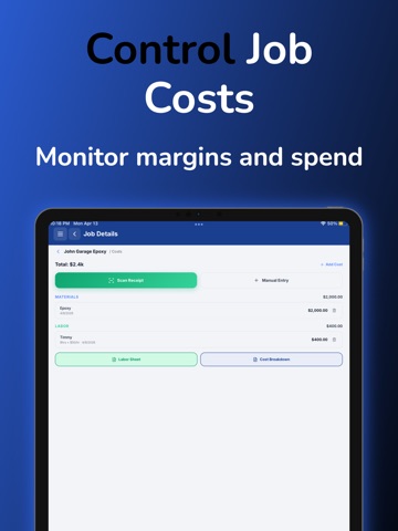 Contrack: Job Costing iPad screenshot