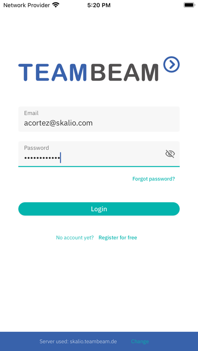 TeamBeam Transfer Mobile Screenshot
