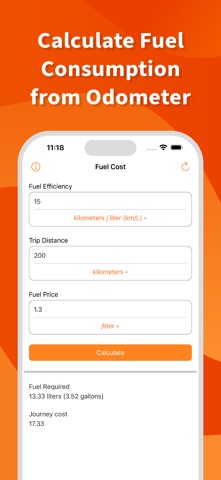 Fuel Cost Calculator: Trip iPhone screenshot