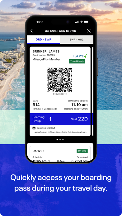 United Airlinesのスクリーンショット