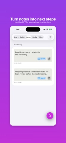 LogPon! AI Meeting Notes iPhone screenshot