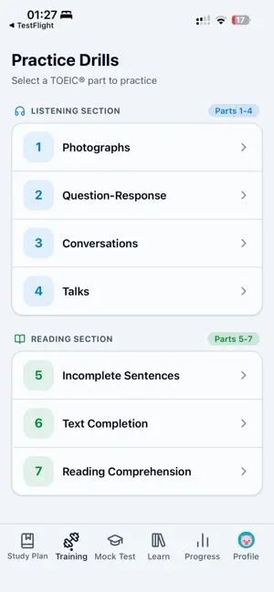 990prep: TOEIC® training screenshot 1
