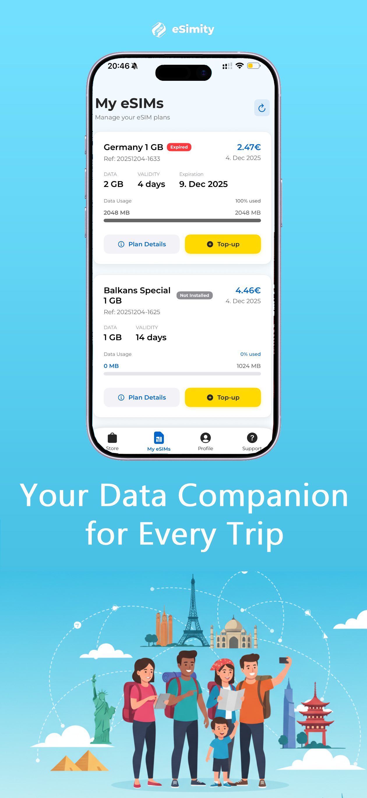 eSimity – eSIM & Travel Data