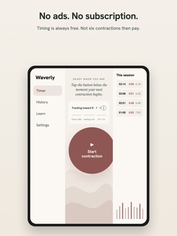Waverly: Contraction Timer iPad screenshot