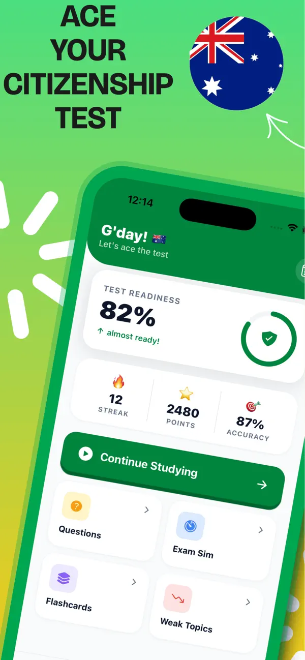Screenshot #1 pour Aussie Citizenship Exam 2026