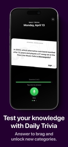 Pop Quiz Music iPhone screenshot