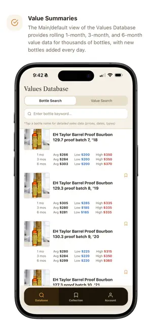 Bourbon Values screenshot 1
