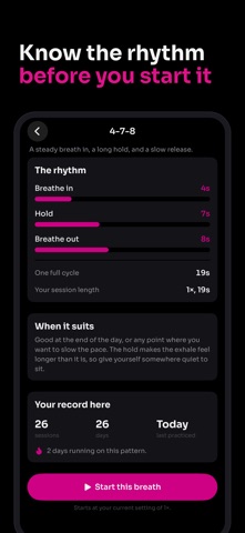 Pink Breath: Box Breathing Screenshot 2 of 5