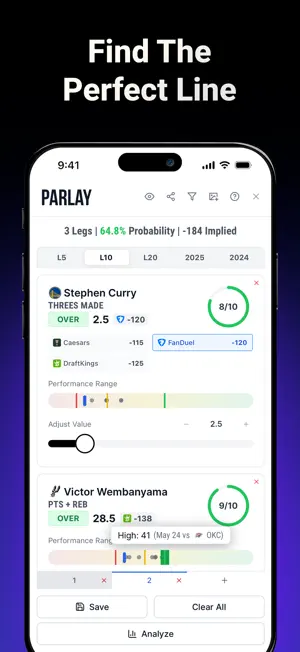 Parlay Analyzer: Player Props screenshot 2