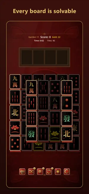 Mahjong Solitaire: Red Lotus screenshot 2