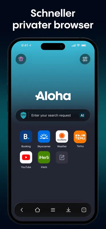 Aloha Browser – privates VPN screenshot 1 of 6