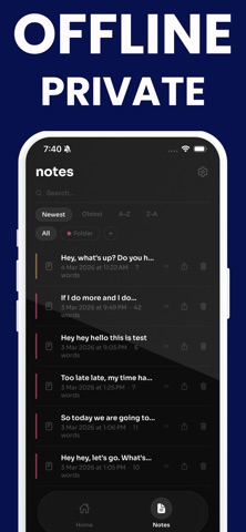 Transcribe Speech to Text Note screenshot