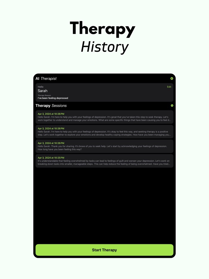 AI Therapist Therapy Chatbot