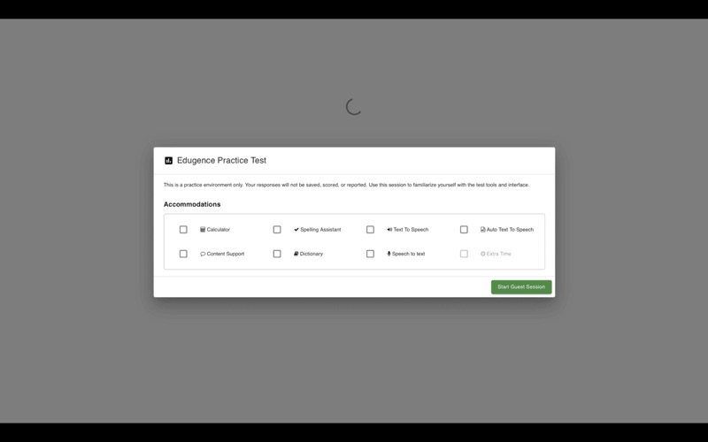 Edugence Exam screenshot
