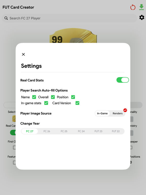 FUT 27 Card Creator iPad screenshot 4
