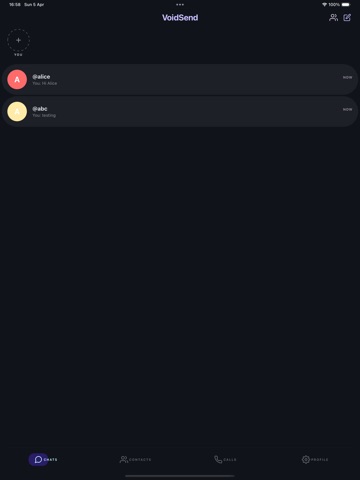VoidSend iPad screenshot