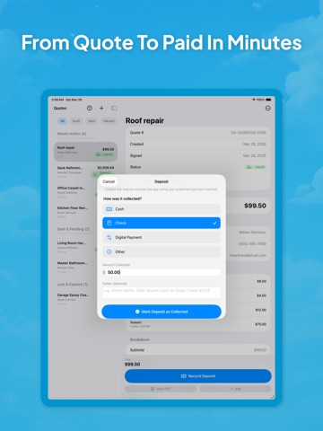 CloseQuote - Instant estimates iPad screenshot