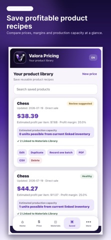 Valora Pricing screenshot