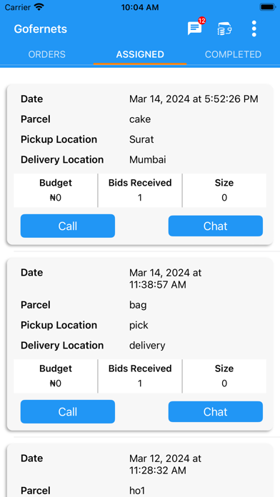 Gofernets - Pickup & Delivery Screenshot