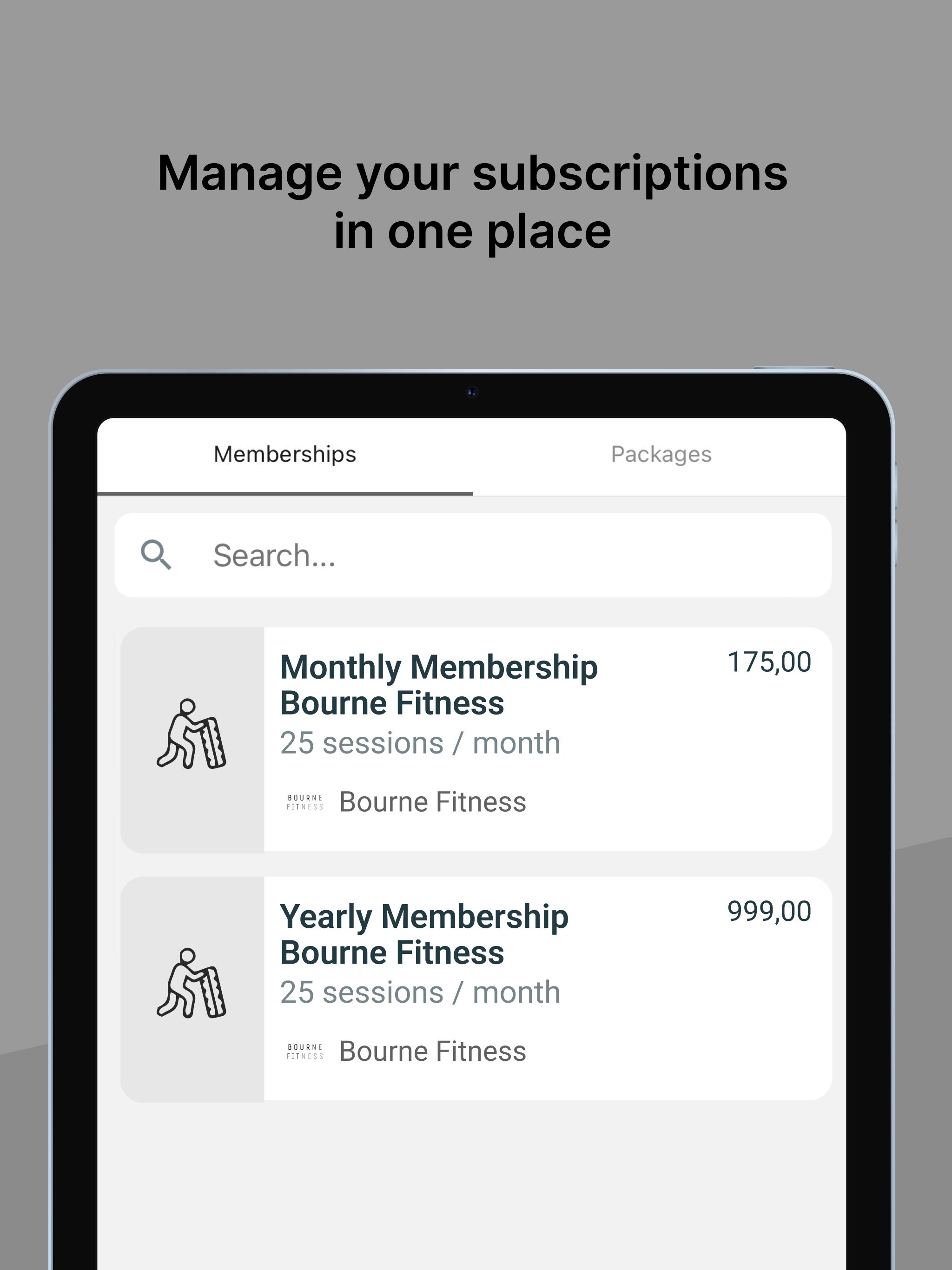 Bourne Fitness Members App