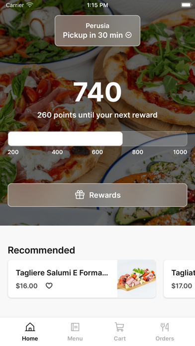 Perusia iPhone screenshot 1 - Food & Drink app