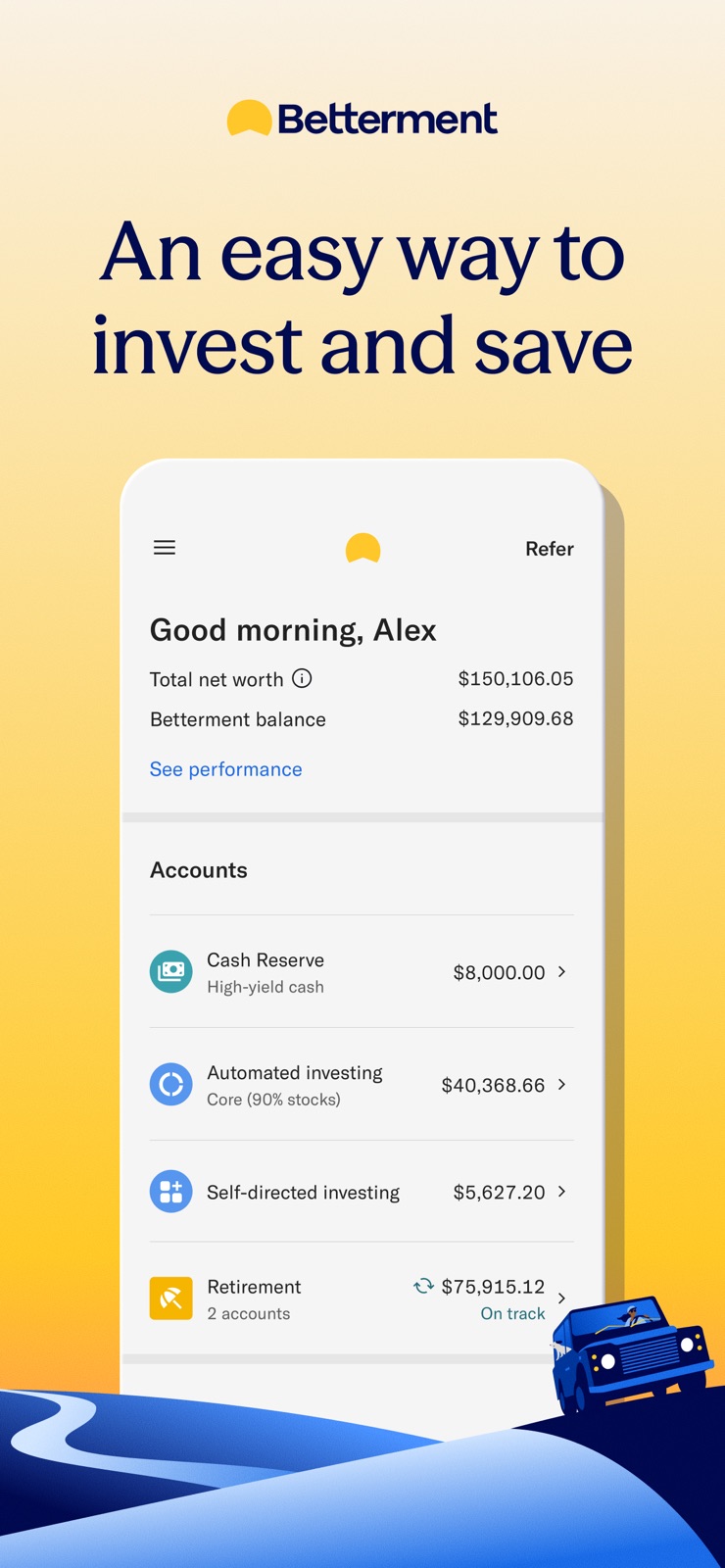 Betterment Invest & Save Money iphone screenshot 1