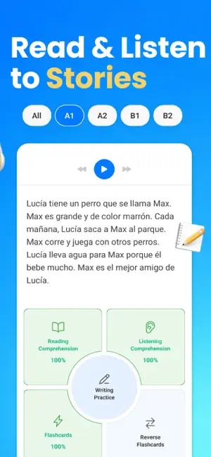 Learn Spanish Stories A1-B2 screenshot 2