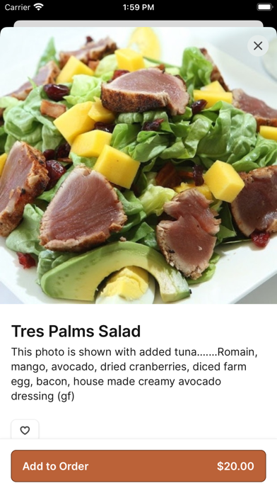 Tres Palms iPhone screenshot 3 - Food & Drink app