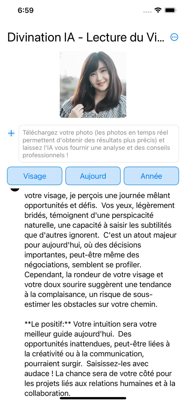Screenshot #1 pour Divination IA - Visage