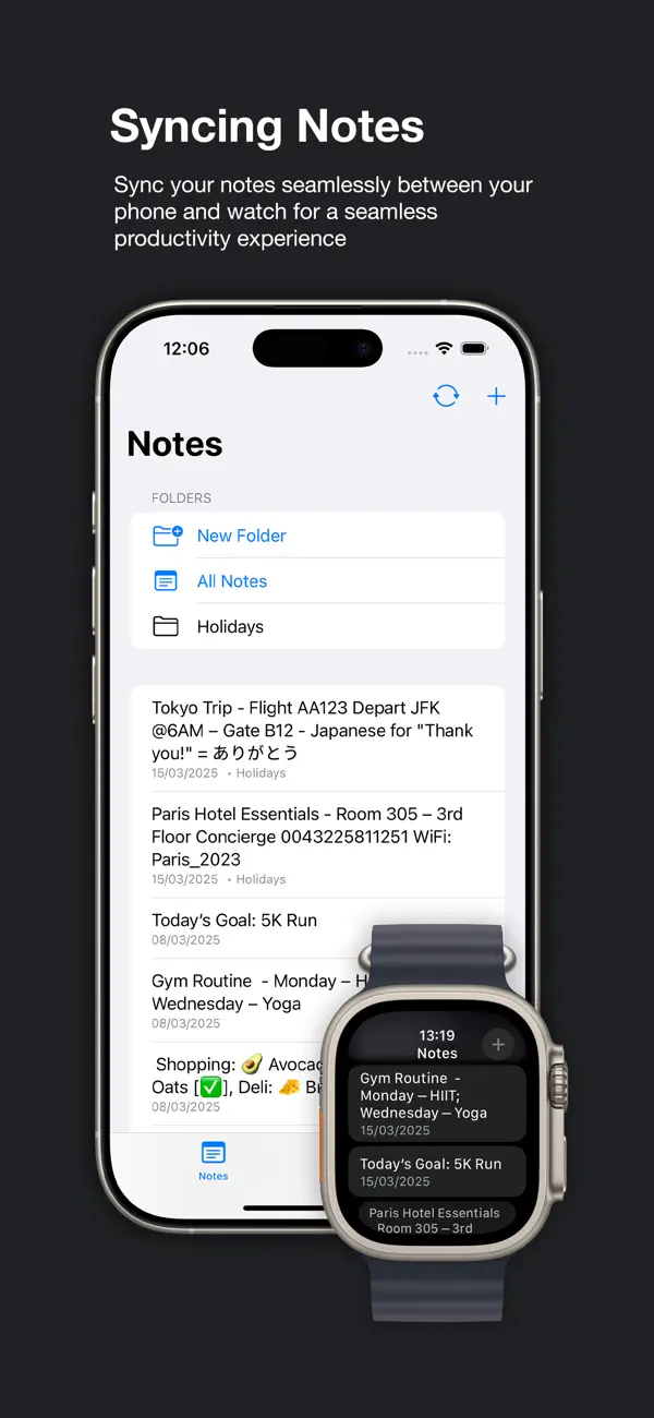 Screenshot #1 pour Smart Watch Notes Pro