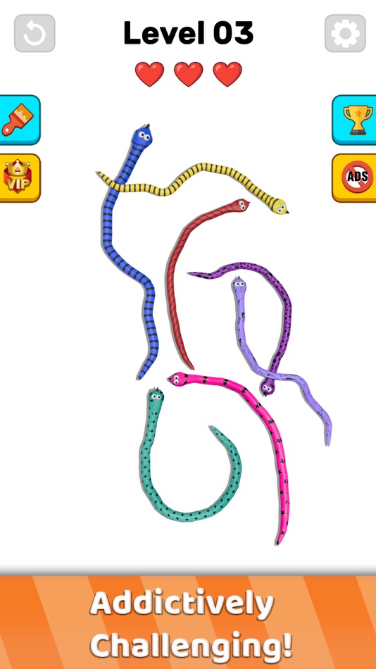 #4. Twisted Snakes: Sorting Game (iOS) By: Trendy Buy