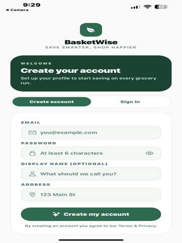 BasketWise iPad screenshot