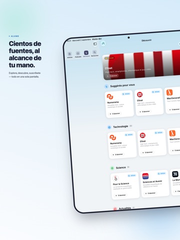 Alume : RSS & Podcasts IA iPad screenshot 3