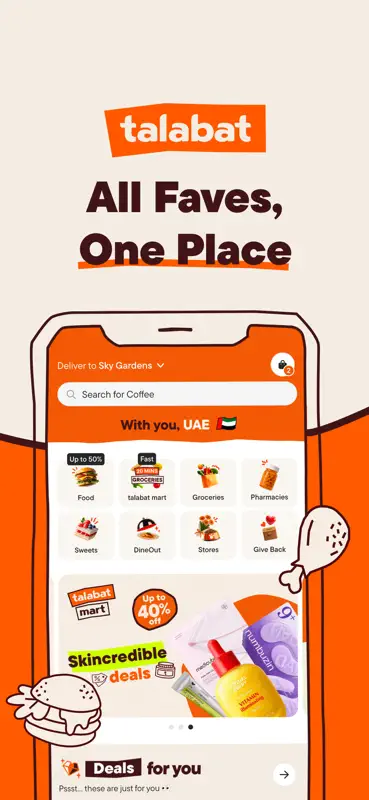 talabat: Food, grocery & more screenshot 1 of 8