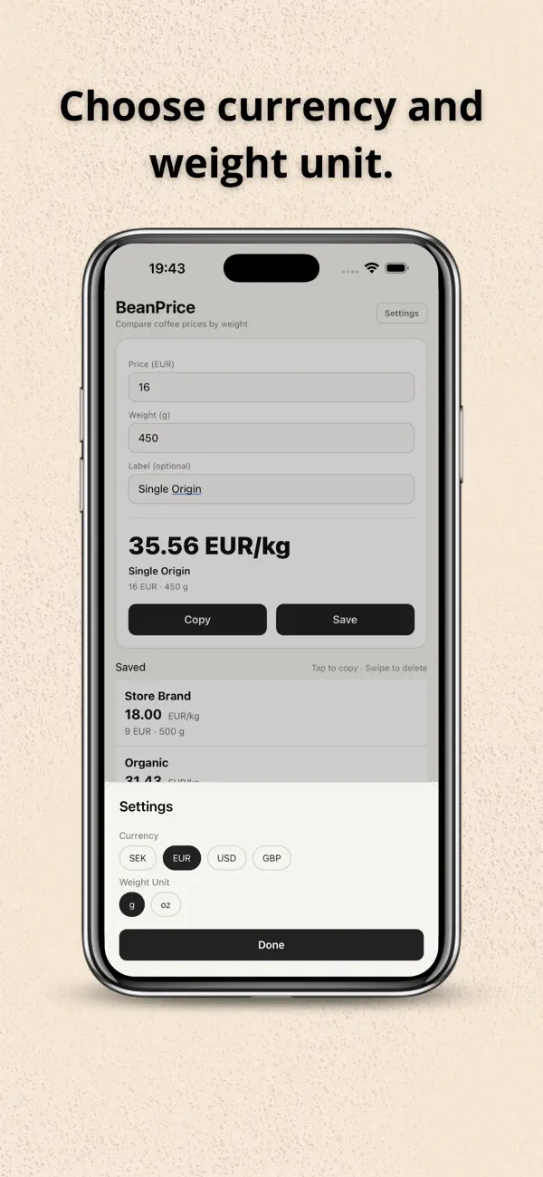 Screenshot #3 pour BeanPrice