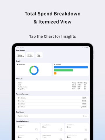 Costly : Subscription Tracker iPad screenshot