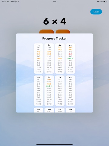 Multiplication Math Facts iPad screenshot