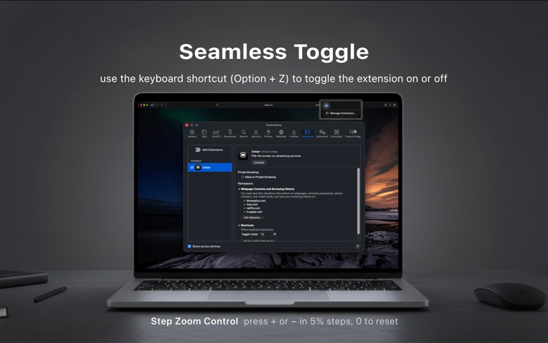 Unbar: Cinema View for Safari screenshot