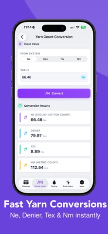 Textile Calculator Pro: Fabric iPhone screenshot
