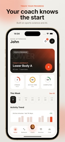 Vires: AI Workout & Coach iPhone screenshot