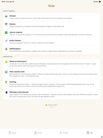 Padel Amigos iPad screenshot