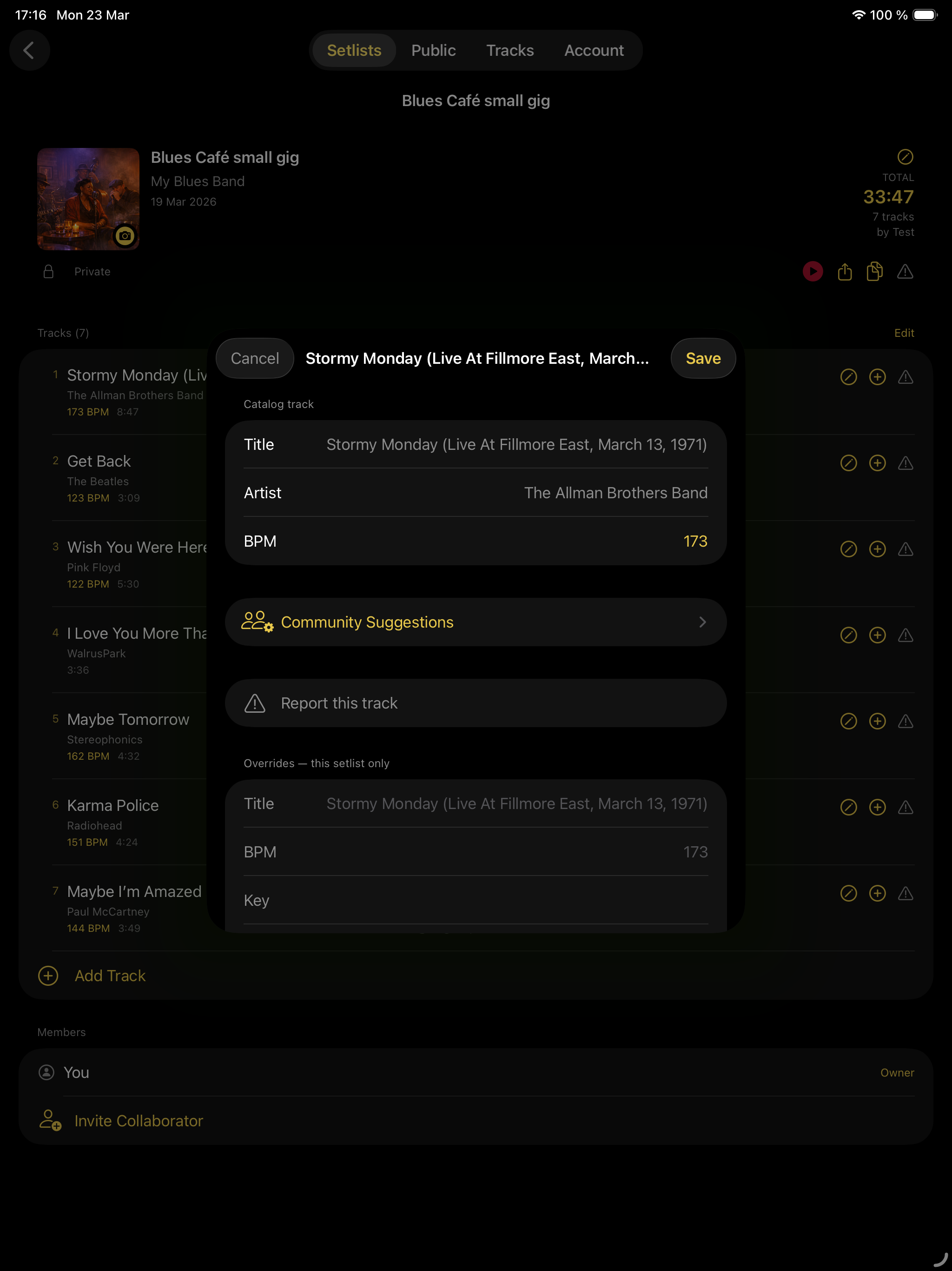 The Live Setlists