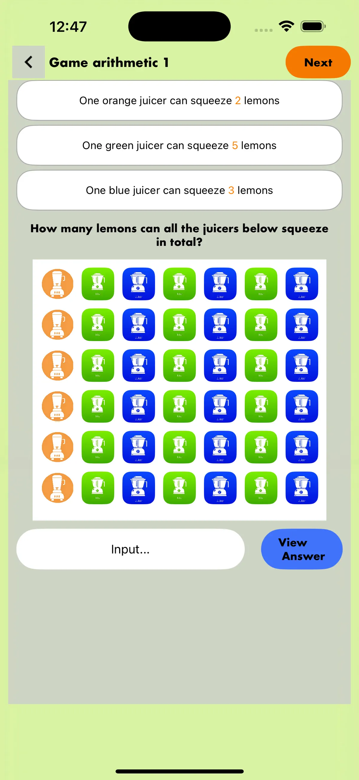Juicer-arithmetic-game