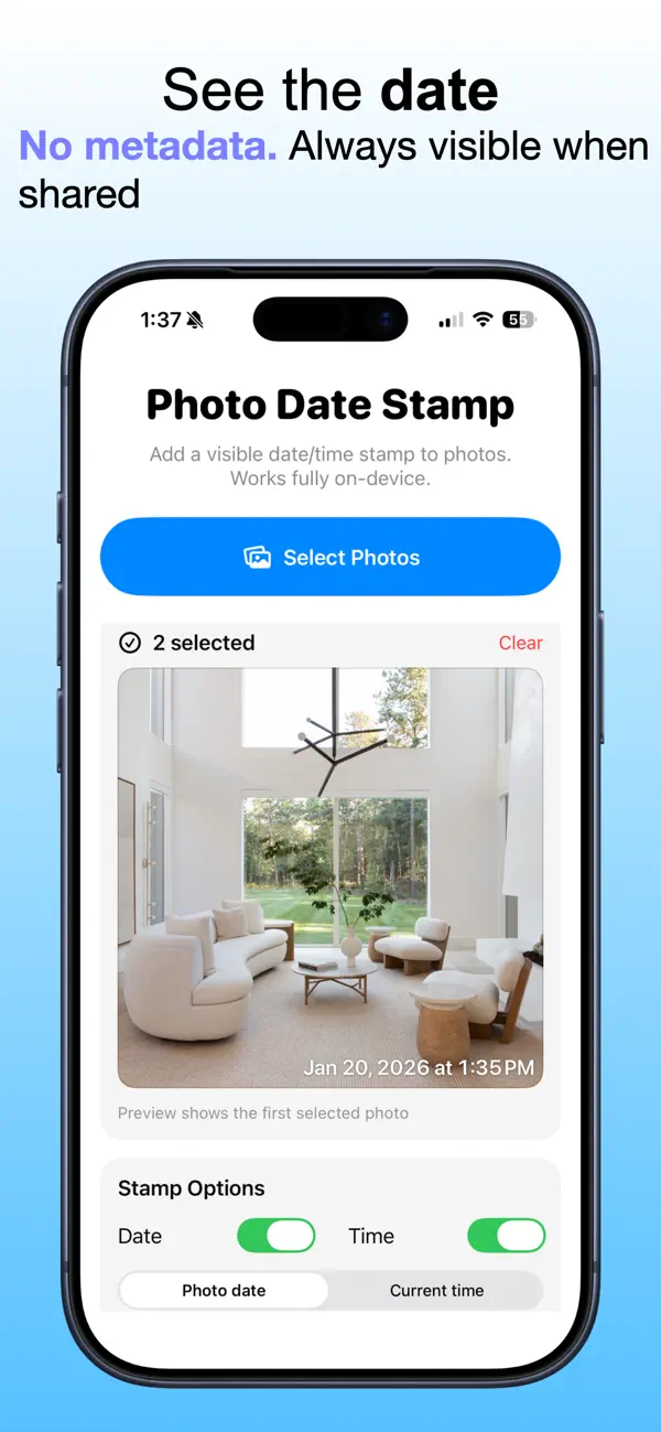 Screenshot #2 pour Date Stamp Photos