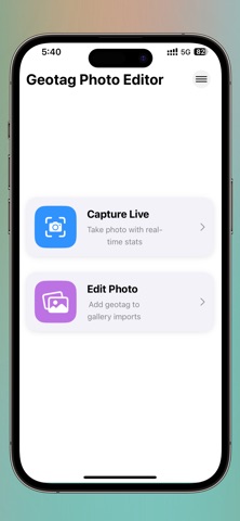 Geotag Photo Editor iPhone screenshot