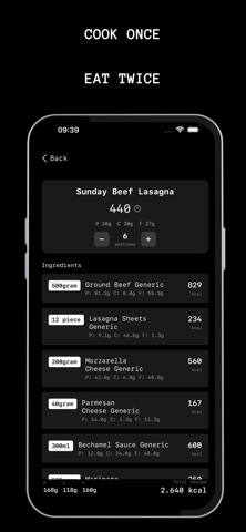 LEFT: Calorie & Macro Tracker screenshot