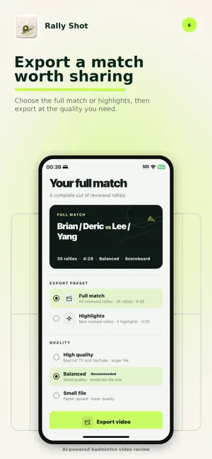 RallyShot: AI Badminton Editor screenshot 3
