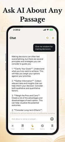 Bible Chat & Study With AI iPhone screenshot