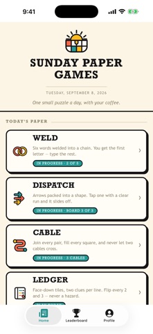 Sunday Paper Games screenshot 1