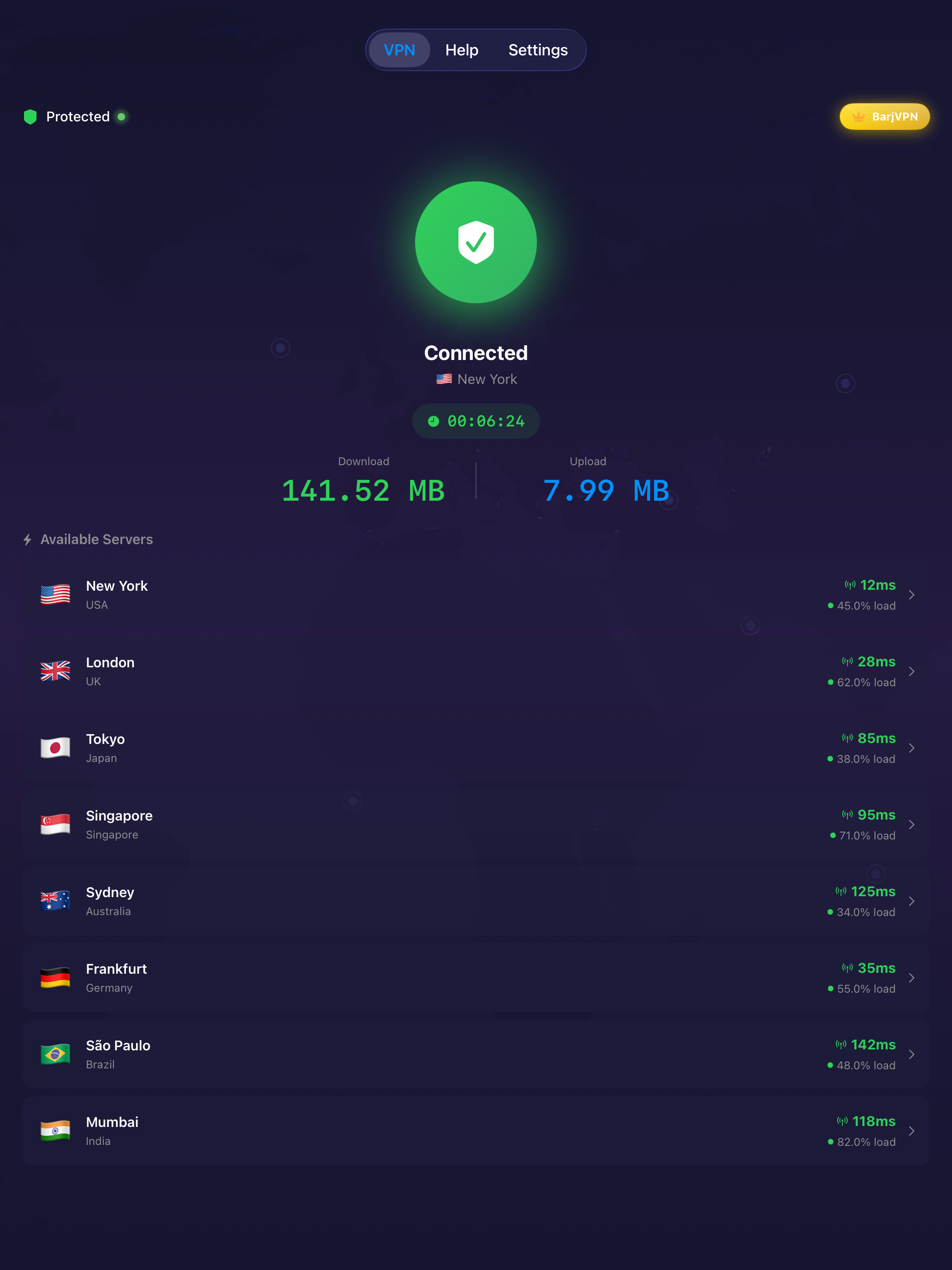 BarjVPN - Fast and Private VPN screenshot 4